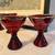 Set of 4 Antique Art Deco Paden City Depression Era Ruby Red Cocktail 4 thumbnail
