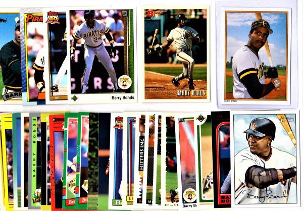 BARRY BONDS Lot 30+ Diff Baseball cards w/GLOSSY ROOKIE Pirates Giants 1