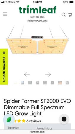Like NEW Spider Farmer sf2000 LED hydroponic grow light 1