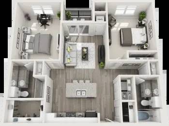 Corner Unit, Garage, 2 BD 1