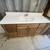 61"W Med Brown Bathroom Vanity White Corian Top Dovetail Used 4 thumbnail