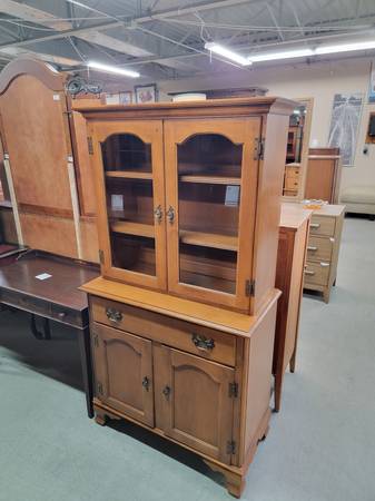Glass Front Maple Wood China Cabinet by Hale #459-15 1