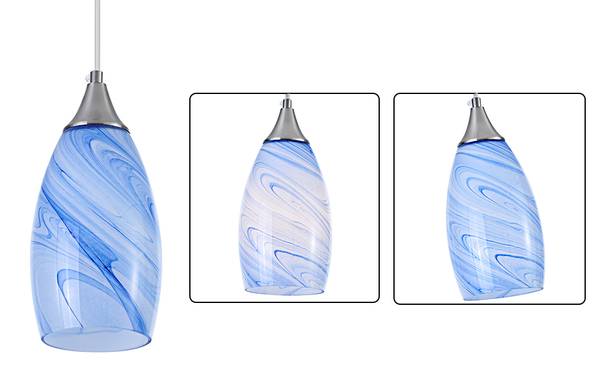 BRAND NEW! Blue and White Glass Lamp 1