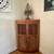 Vintage carved wood CORNER CABINET 1 thumbnail