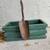 VINTAGE WOODEN GREEN TRUG WITH SHOVEL 1 thumbnail