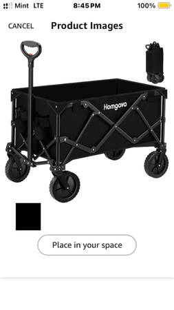 Collapsible Foldable Wagon Cart, Large Capacity Garden Beach Cart with 1