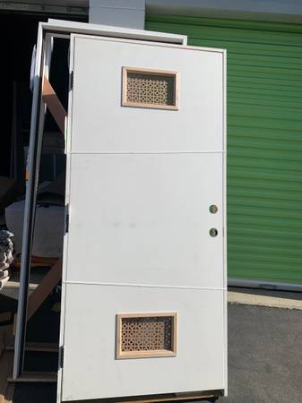 3’ X 6' 8" fiberglass vented utility door unit 1