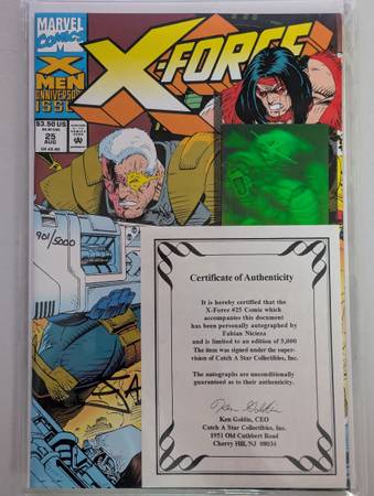 X-Force #25 Autographed by Fabian Nicienza - books