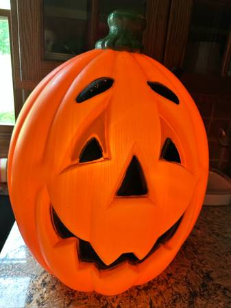 General Foam Plastics Jack O' Lantern Orange Pumpkin Large Blow Mold 24" Tall 1