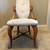 Vintage White Velvet Slipper Chair with Wood Frame 1 thumbnail