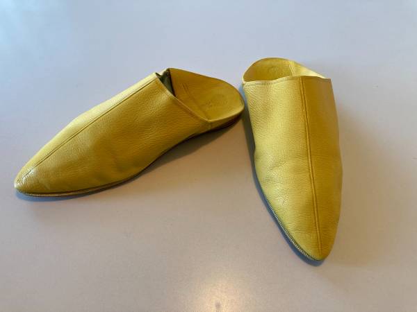 YELLOW MOROCCAN LEATHER SLIPPERS 1