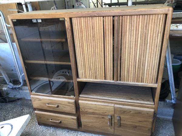 Oak entertainment center 1
