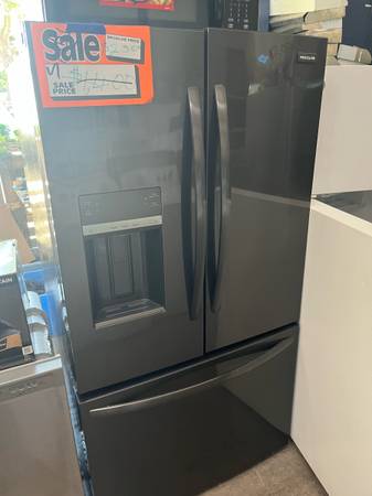 Black stainless steel 3 door refrigerator 1