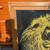 Gold on black glass lion mirror A293 3 thumbnail