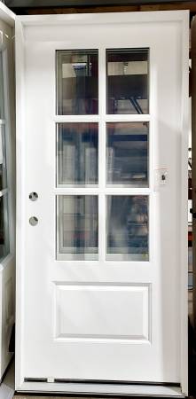 New 36" 6 Lite RH Inswing Fiberglass Exterior Entry Door 1