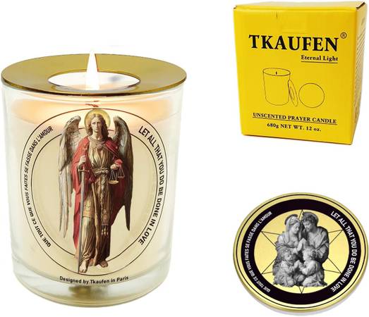 NEW IN BOX! Tkaufen Saint Archangel Michael Candle 50 Hours with Warme 1