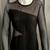 BCBG "MINDY" MESH-PANELED TOP, BLACK, LARGE 1 thumbnail