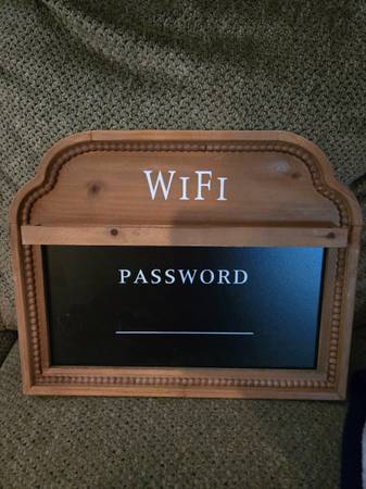 Wooden wifi information chalkboard 1