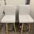 New Set of 2 Grey Fabric and Black Metal Swivel Stools 1 thumbnail