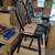 PAIR OF BLACK BENT BACK CHAIRS 2 thumbnail