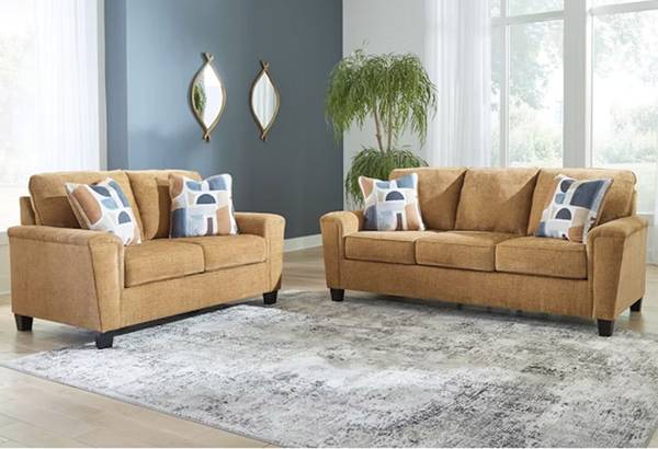 Modern Yellow Sofa and Loveseat – Cozy & Stylish, No Credit Needed 1