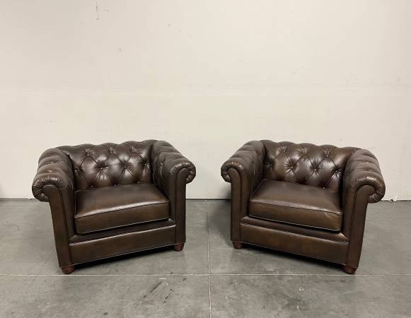 Classic Leather Chair Set 1