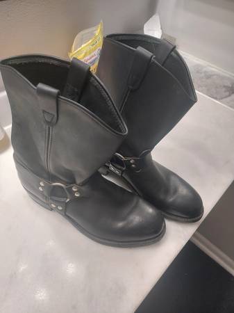 Double H 13D Black Leather Harness Boots 1