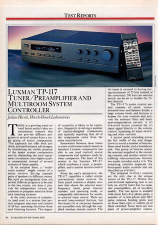 LUXMAN TP-117 Pre-amp / Tuner 1