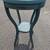 Antique Peacock teal side table plant stand with glass top 1 thumbnail