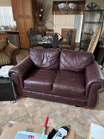 Leather loveseat 1