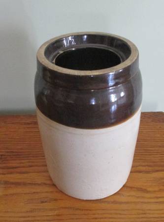 WAX SEALER CROCK   4.5" wide x 8" tall - 1