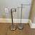 TWO Brushed Nickel Silver Freestanding Toilet Paper Stand- 24” and 21” 21 thumbnail