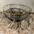 Vtg MCM 22k Gold Trimmed  Glass Punch Bowl Set on Stand 6 thumbnail