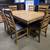 Light Brown Rustic / Black Leather Dining Room Table Set 10 thumbnail