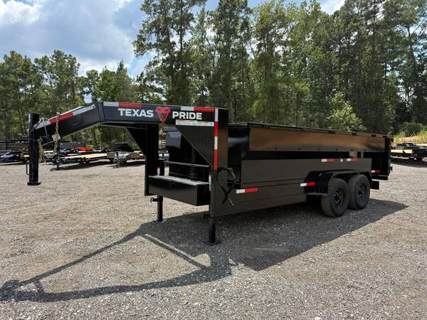 2026 Texas Pride Dump Trailer 7X16X3 Telescopic Gooseneck Dump Trailer 1