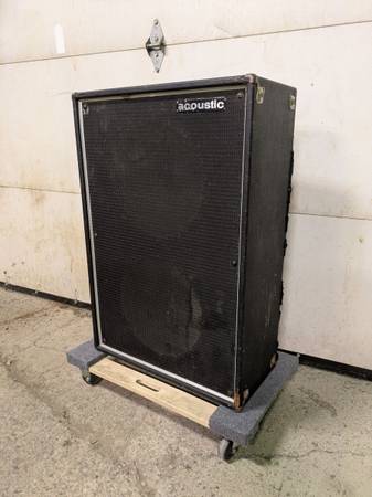 Vintage 1970s Acoustic Control Corp 2x15" guitar/bass speaker cabinet 1
