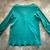Tommy Bahama Cotton Teal Button/V-Neck Pull Over, 3/4 Sleeve - Size M 2 thumbnail