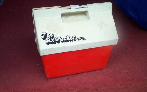 COOLER Vintage THE SIX PACKER Thermos Ice Chest Camping Picnic Beer 1
