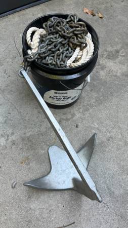 LEWMAR 22lb anchor w/ rode and chain 1