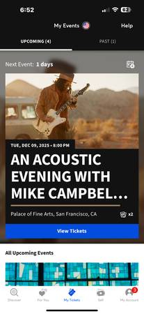 Mike Campbell - Acoustic Performance - Palace of Fine Arts 12/9 1