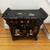 Antique Black Lacquer Chinoiserie cabinet with figural stone inlay 3 thumbnail