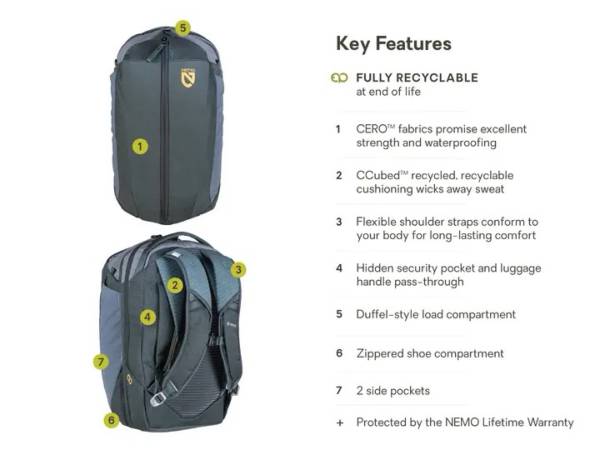 Nemo Vantage™ 30L Endless Promise® Mochila para Aventuras Diarias Negra - $165 (San Francisco)63471477207555123
