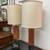 MCM Monumental Rectangular Walnut and Metal Table Lamp Set 2 thumbnail