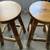 Two Rustic Bar Stools 2" thick walnut slab seats, white cedar log legs 2 thumbnail