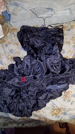 Grey ruffle dress medium large 1