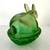 Vintage green glass bunny rabbit on basket 8 thumbnail