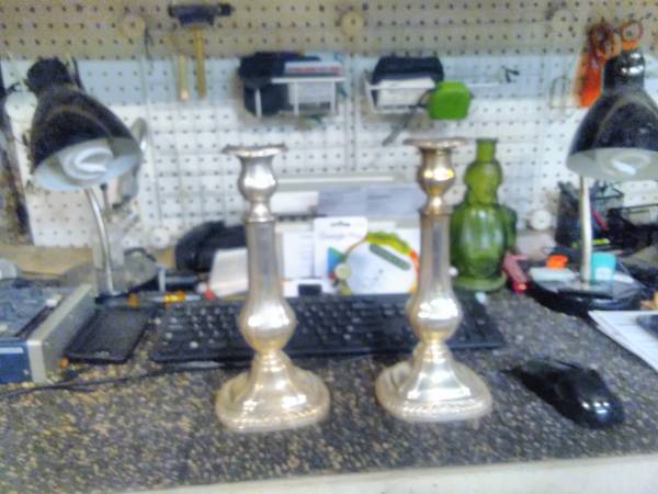 GORHAM WEIGHTED SILVER PLATED CANDLESTICKS 1