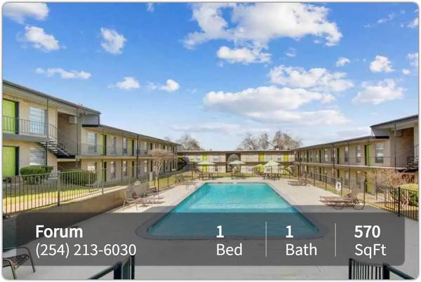 $619 / 1hab - 570ft2 - Desata posibilidades ilimitadas: tu apartamento soñado de 1 habitación está a solo una llamada. (Killeen - Wendland Plaza)63806836950401121