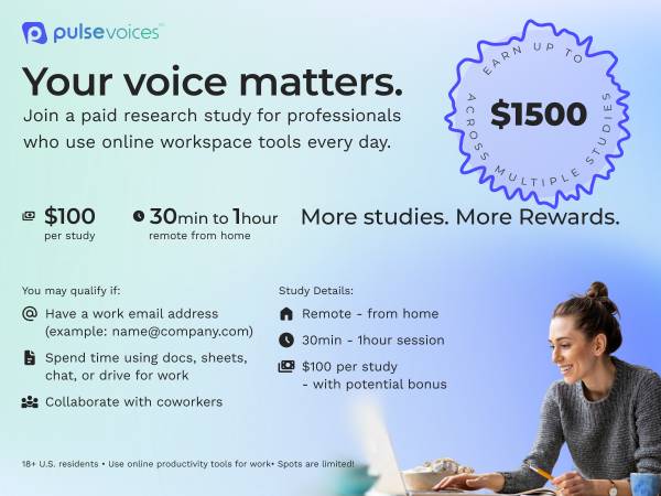 Paid Remote Research Study: up to $1500 1