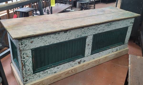 Vintage General Store Low Profile Wooden Counter 84" x 25 3/4" x 31" 1